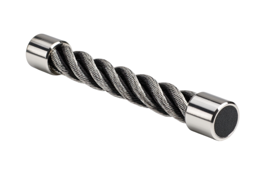 Twisted metal cable with end caps