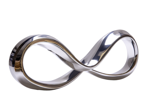 Polished metal infinity symbol