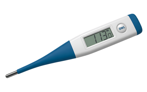 Digital thermometer isolated on transparent background