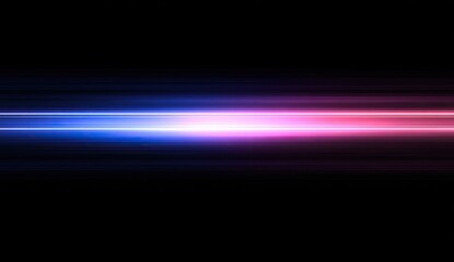 Abstract horizontal light streaks on black background