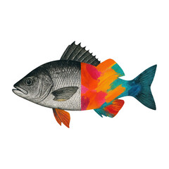 Fototapeta premium PNG Colorful fish illustration art