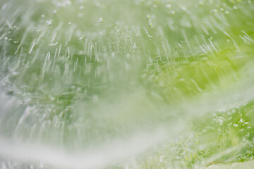Shades of Green and Yellow and White Abstract Background of Ice and Air Bubbles