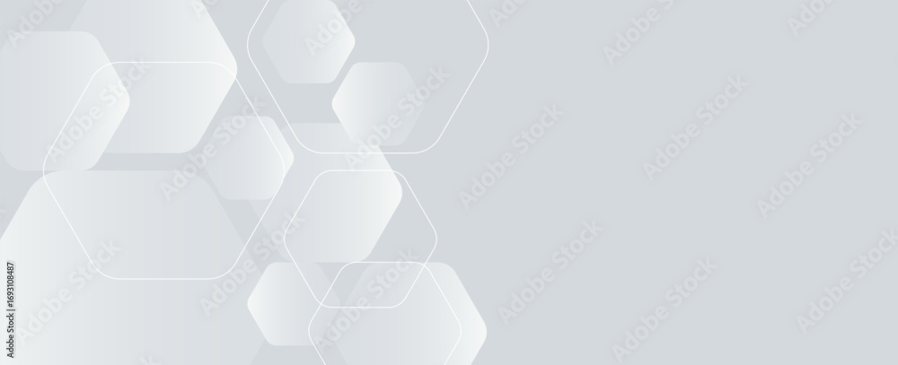 Poster white background abstract art vector illustration with hexagon shape. vector