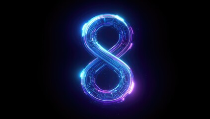 Abstract glowing number eight design