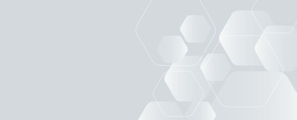 White background abstract art vector illustration with hexagon shape.