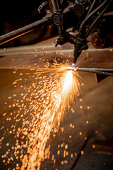 worker welding steel