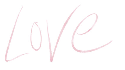 Pink Love Handwritten Text PNG Illustration