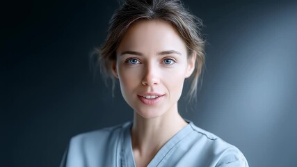 Professional Woman Confident Smile Displays Professional Demeanor