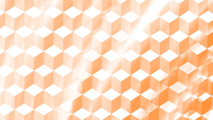 Orange Geometric Cube Pattern Background PNG