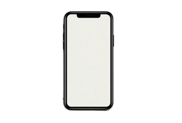 Modern smartphone, blank screen, vertical, black frame
