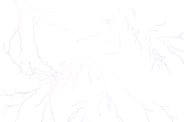 red and purple color electricity lightning isolated on white background, png, ai generated.