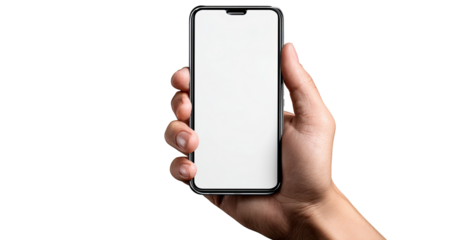 Hand holding a smartphone with a blank screen (3)