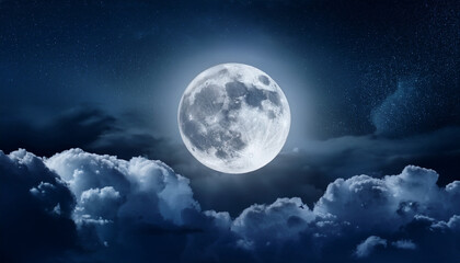Dramatic Night Sky Full Moon Glimmering Ethereal Lunar Glow Dark Cloudy Atmosphere Celestial Landscape Moonlit Scenery Atmospheric Nighttime Vista Moon Peeking Through Clouds