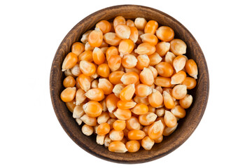 Dried corn on the white background