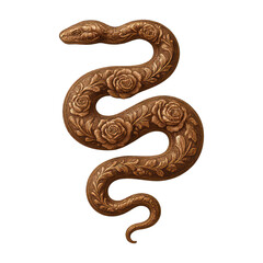 Fototapeta premium PNG Intricate floral-patterned snake design.