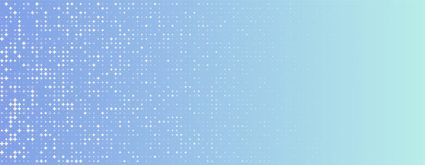 Light Blue Turquoice Medical Abstract Sparkling Pattern. Cyan Gradient Halftone Cross Background. Digital Glowing Effect Texture Grid Fades Sparkles for Science Medicine Tech. Vector Illustration
