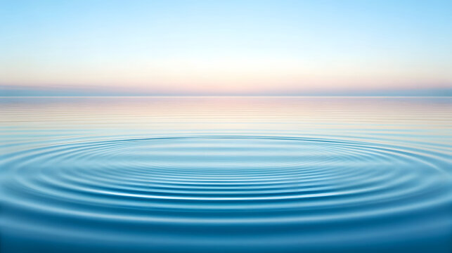 Blue water ripples with soft pastel horizon gradients