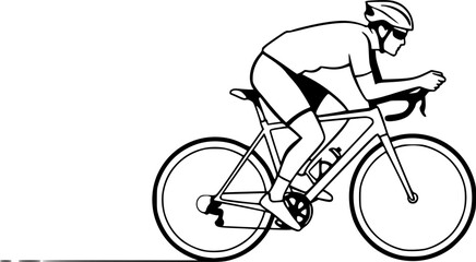 Naklejka premium Racing Cyclist line art style illustration vector eps 