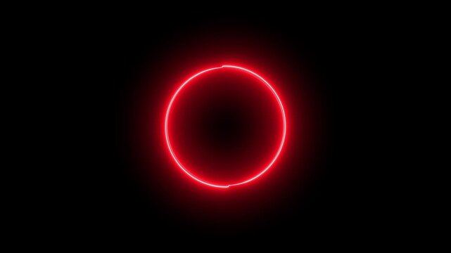 Futuristic  neon glowing circle on a black background, representing loading ring, energy loop, progress indicator, and technology concept. Perfect for UI/UX design, digital interfaces, tech background