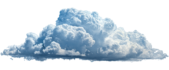A large, fluffy cumulus cloud against a black background
