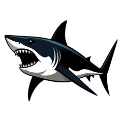Aggressive cartoon shark