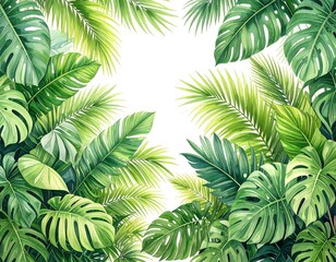 Lush tropical foliage border