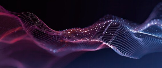 Abstract data flow.  Complex, vibrant, digitally generated wave