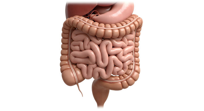 Human Intestines and Digestive System Anatomy 3D Illustration