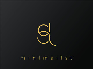SL Minimalist Logo with Interlocking Shapes on Solid Black Background. A clean and modern minimalist logo design.