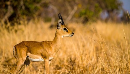 Antelope in golden savanna