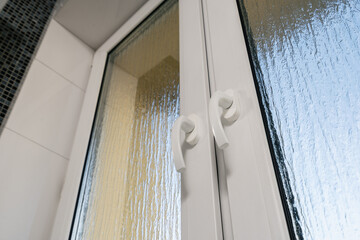 Modern pvc window frame with clear insulated glass for residential spaces