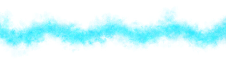 Vivid cyan and light blue smoke wave template on transparent background, suitable for surreal abstract overlays mockups and digital compositions in fantasy sci fi and modern visual projects