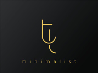 TL Minimalist Logo with Interlocking Shapes on Solid Black Background. A clean and modern minimalist logo design.