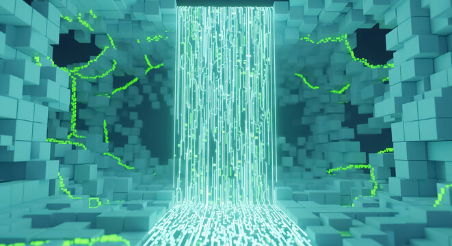 Pixel Art Line Graph Cascading in a Neural Network