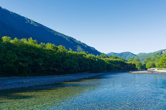 Clear Waters of Azusa River in Kamikochi, Japan（上高地 梓川の清流）
