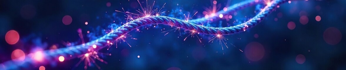 Close-up of sparking electrical wires, glowing blue and purple, against a dark, metallic background The energy crackles with a futuristic, cool aesthetic , industrial, high voltage, current