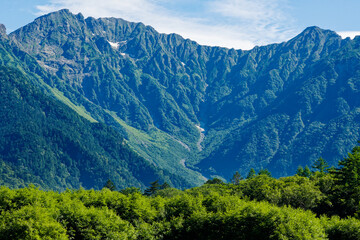 Obraz premium Hotaka Mountain Range in Kamikochi, Nagano Japan（長野 上高地の穂高連峰）