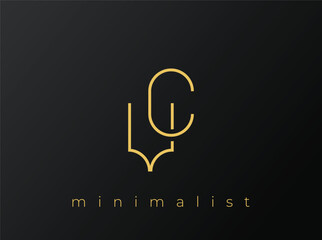 VC Minimalist Logo with Interlocking Shapes on Solid Black Background. A clean and modern minimalist logo design.