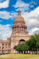 The Texas State Capitol Building in autumn in Austin, Texas, USA.