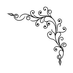 Decorative Corner Ornament with Swirling Leaf Detail