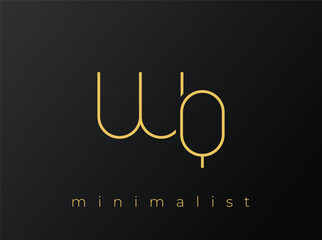 WQ Minimalist Logo with Interlocking Shapes on Solid Black Background. A clean and modern minimalist logo design.