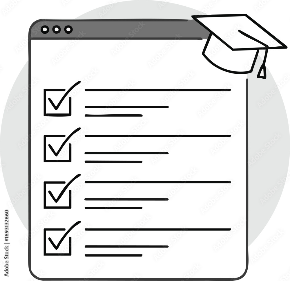 Aufkleber a sleek digital interface displaying a completed online checklist with checkmarks, accompanied by a 