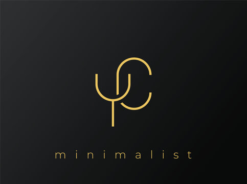YC Minimalist Logo with Interlocking Shapes on Solid Black Background. A clean and modern minimalist logo design.