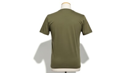 Olive Green T-shirt Back View on Mannequin