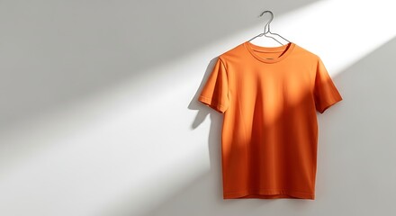 Orange T-shirt Hanging on a Hanger