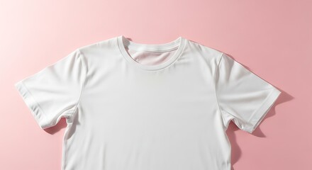 White T-shirt on Pink Background