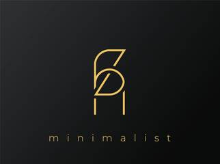ZH Minimalist Logo with Interlocking Shapes on Solid Black Background. A clean and modern minimalist logo design.