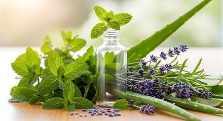 Mint Aloe and Lavender Still Life