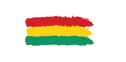 Expressive Bolivia Flag Art Paint Stroke National Pride Colors Symbol Graphic Bolivian on transparent background