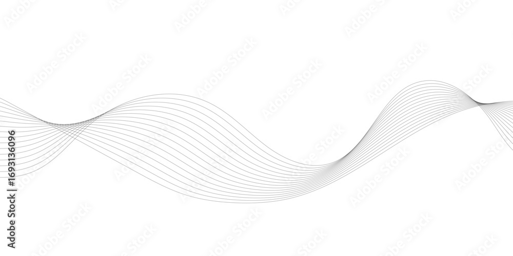 Poster abstract grey wave lines on transparent background. digital frequency track equalizer. abstract freq